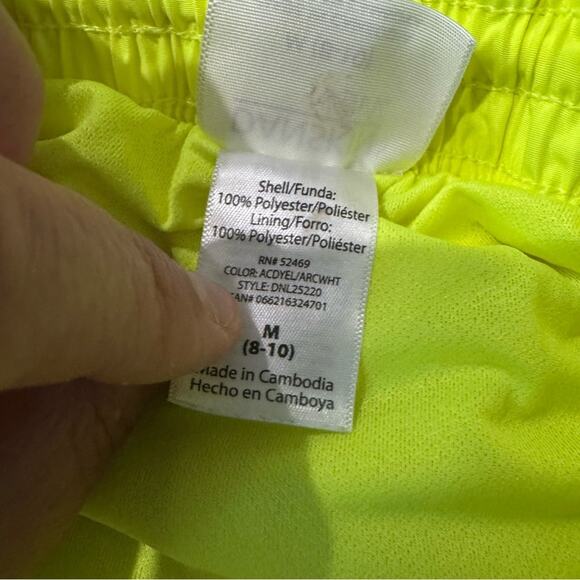 Danskin Now Bright Neon Yellow Athletic Shorts Women’s Size Medium / 8 - 10 - Picture 7 of 8